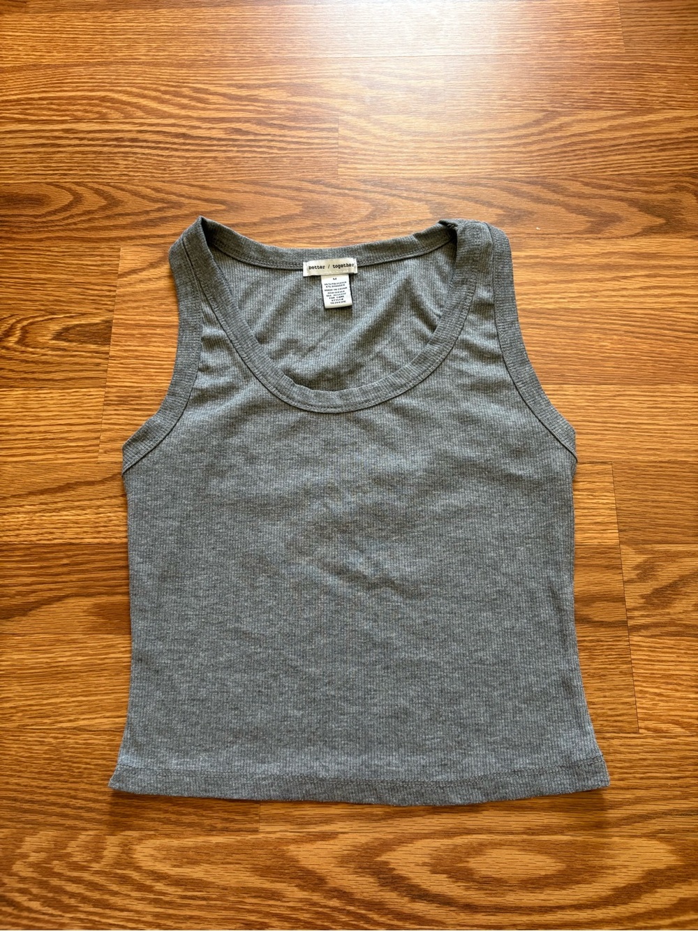 Aritzia Wilfred Ribbed Scoop Neck Tank Top - Heather Gray